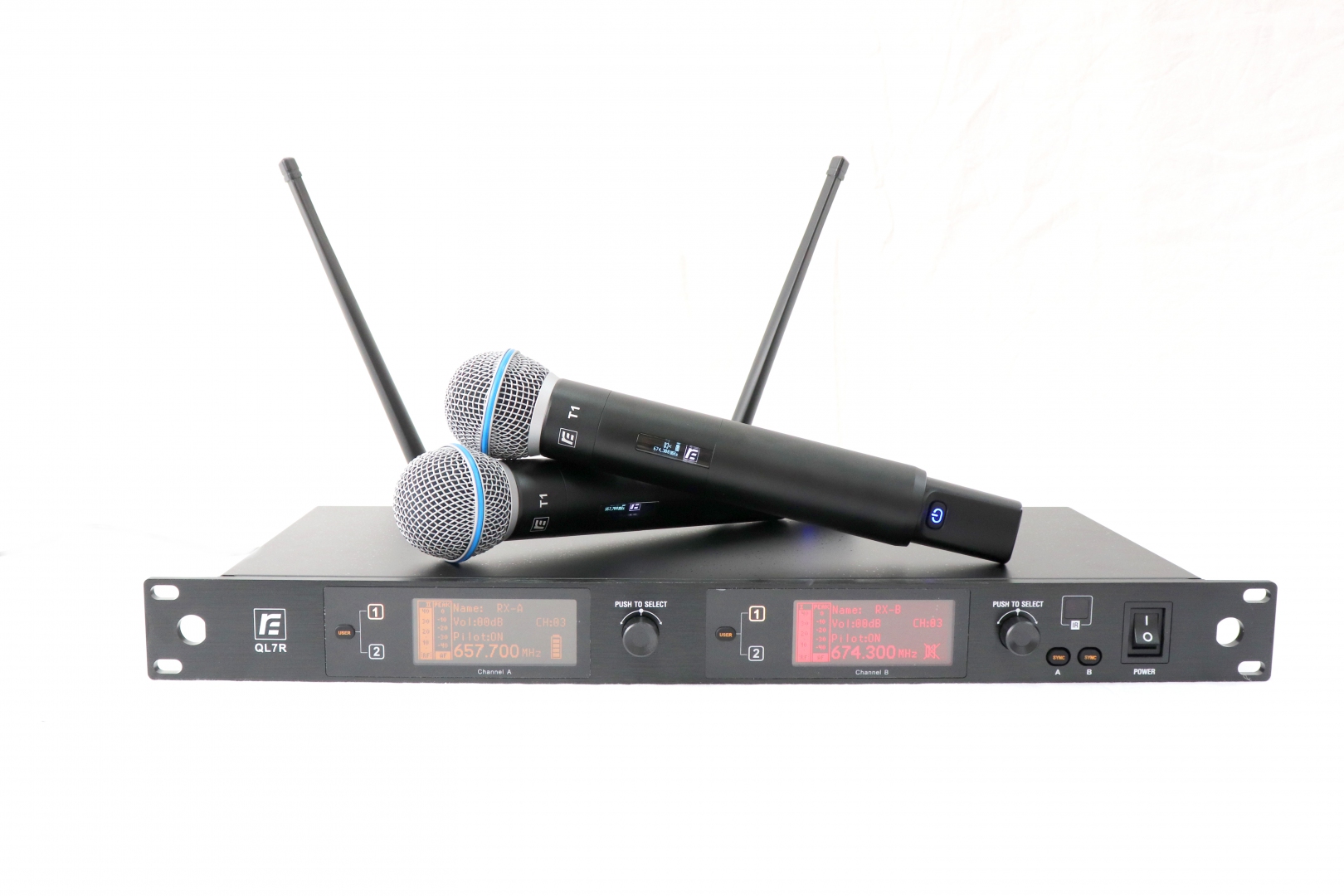 RFIntell QL7R/T1-A 651,800-683,400 МГц 2-канальная радиосистема с 2-мя ручными микрофонами в Еманжелинске